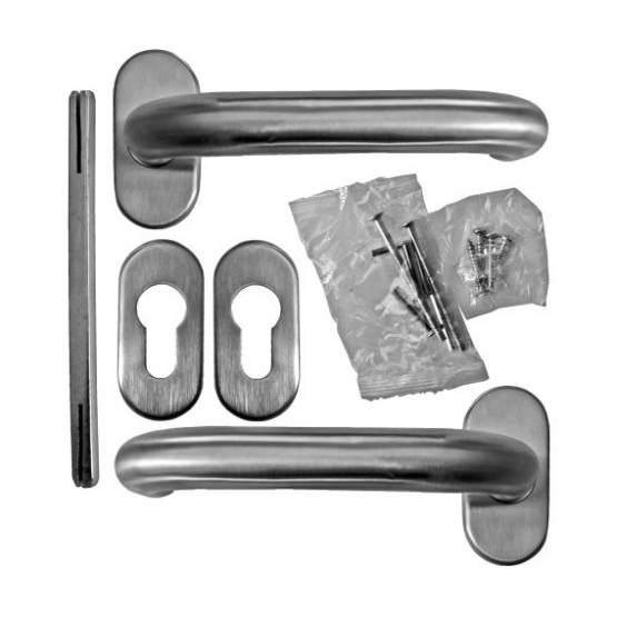 Kľučka so štítkom - pár, AISI 304, K320