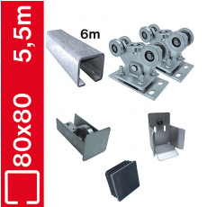 Sada pre posuvnú bránu do 5,5m, Zn, 78x78mm