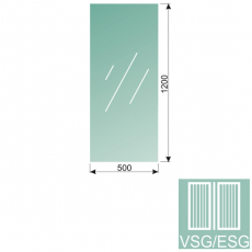Číre, kalené lepené sklo VSG/ESG