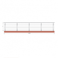 Zábradlie, VK-rovné AISI304, 40x40x2/4xd12/H900/L6