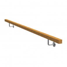 Drevené madlo BUK a nerezové držiaky, JP40x40mm/L2000mm