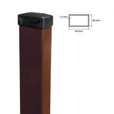 Stĺpik 60x40mm ZnPVC 1800mm hnedá