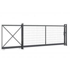 Posuvná samonosná brána 2D panel ZnPVC 4000x1500mm, antracit, P/Ľ