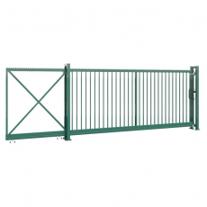 Posuvná samonosná brána INDUSTRY ZnPVC 4000x1500mm, zelená, P/Ľ