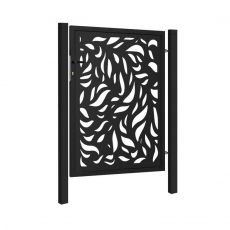 Dizajnová bránka FLORA 1kr. 1000x1200mm čierna matná so stĺpikmi