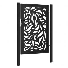 Dizajnová bránka FLORA 1kr. 1000x1500mm čierna matná so stĺpikmi