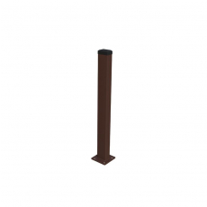 Stĺpik 60x40mm s pätkou ZnPVC 1400mm hnedá