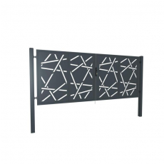 Dizajnová brána HALEN 2kr. 3800x1500mm antracit so stĺpikmi