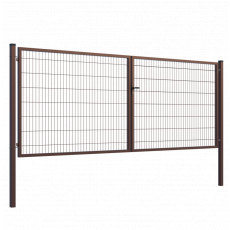 Brána 2kr. SQUARE ZnPVC 4000x1500mm, 80x80mm, hnedá