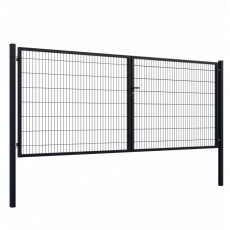 Brána 2kr. SQUARE ZnPVC 4000x1500mm, 80x80mm, čierna