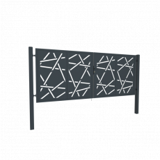 Dizajnová brána HALEN 2kr. 3800x1200mm antracit so stĺpikmi