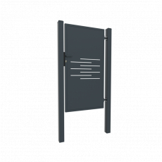 Dizajnová bránka LINE 1kr. 1000x1800mm antracit so stĺpikmi