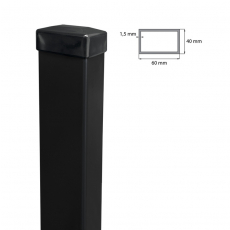 Stĺpik 60x40mm ZnPVC 2500mm čierna