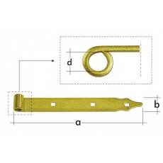 Záves pásový 300x35x4,0mm, d13mm