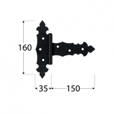 Záves trojuholníkový 150x35x80x2,0mm