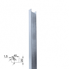 Oceľová lamela Zn 20x40x2000mm "U"