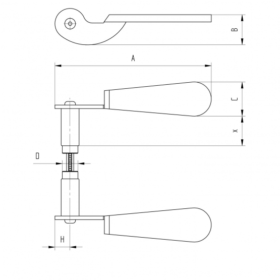 Kľučka L142, D19mm, Zn - detail 2 - detail 2