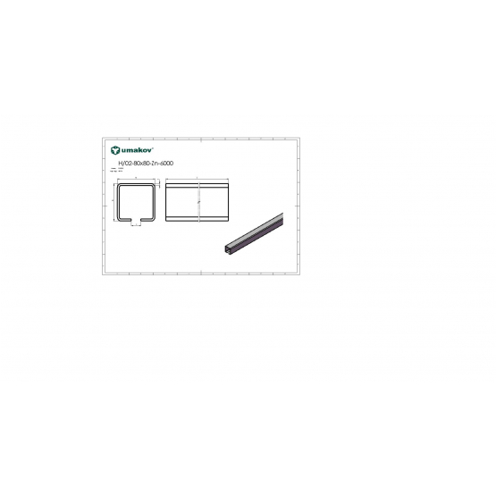 Profil vodiaci spodný, pozinkovaný Zn - detail 2 - detail 2