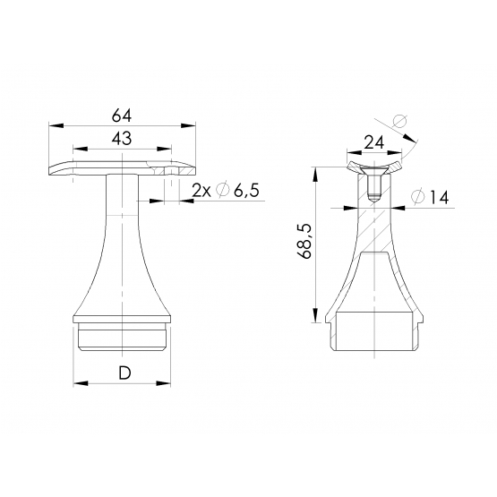 Držiak madla - detail 2 - detail 2
