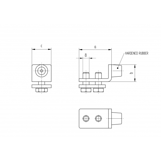Koncový doraz, Zn, pre profil 42x54 a 33x34 - detail 2 - detail 2