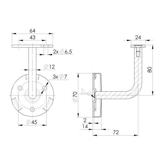 Držiak madla na stenu - detail 4 - detail 4