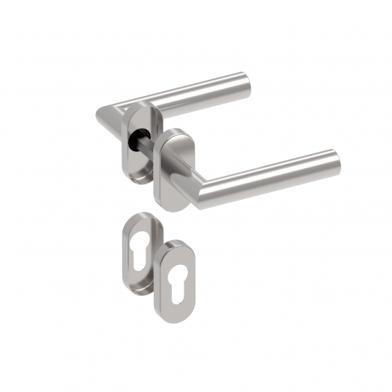 Kľučka so štítkom - pár, AISI 304, K320 - detail 1 - detail 1