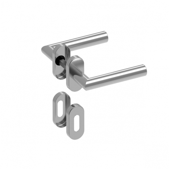 Kľučka so štítkom - pár, AISI 304, K320 - detail 5 - detail 5