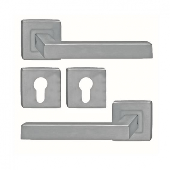 Kľučka so štítkom - pár, AISI 304, K320 - detail 2 - detail 2