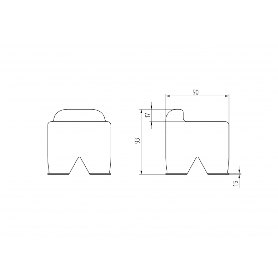 Doraz stredový na zabetónovanie - Zn - detail 1 - detail 1