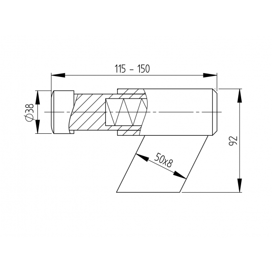 Doraz bočný s pružinou, Zn - detail 2 - detail 2