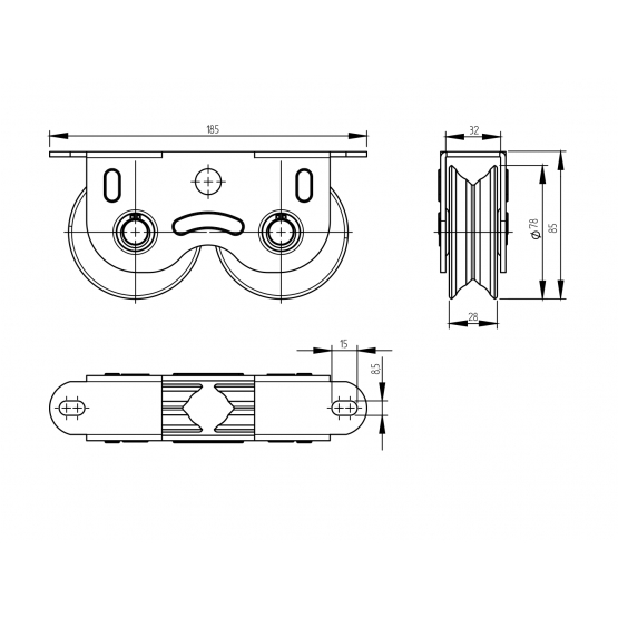 Kladka pojazdu-komplet -V, D80 - detail 1 - detail 1