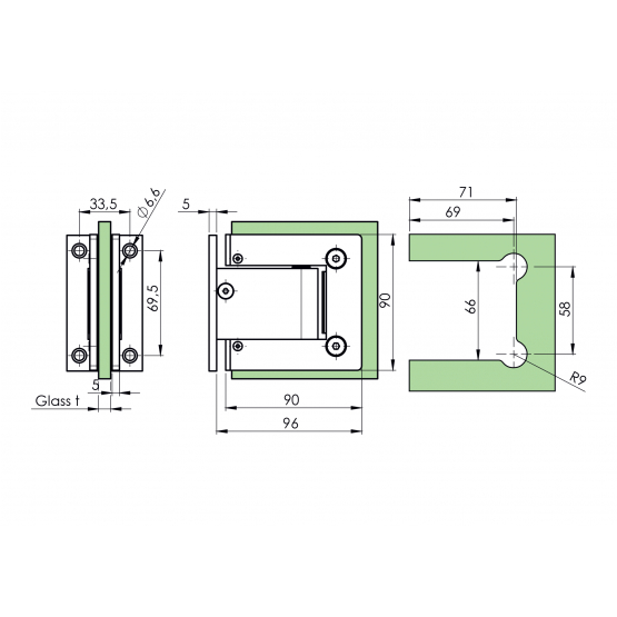 Záves pre sklenené dvere hydraulický - detail 4 - detail 4
