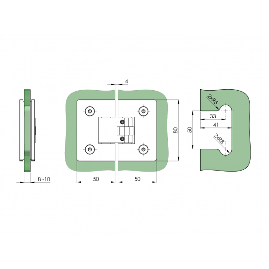 Pánt pre sklenené dvere sklo/sklo +/- 90stup - detail 3 - detail 3