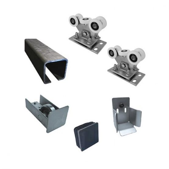 Sada pre posuvnú bránu do 4,5m, Fe, NYLON, 70x70mm - detail 1 - detail 1