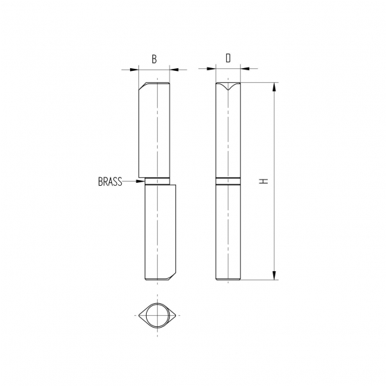 Záves navariteľný D14, L100mm - detail 2 - detail 2