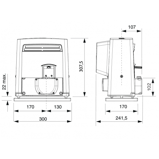 CAME pohon pre posuv. brány, set, max 400kg - detail 2 - detail 2