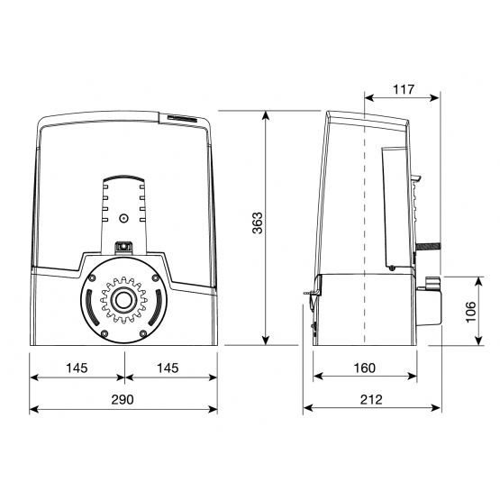 CAME pohon pre posuv. brány, set, max 1000kg, 24V - detail 3 - detail 3