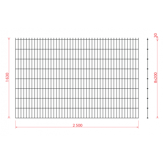 Zváraný plotový panel N2D 2500x1630mm D5/4/5mm antracit - detail 3 - detail 3