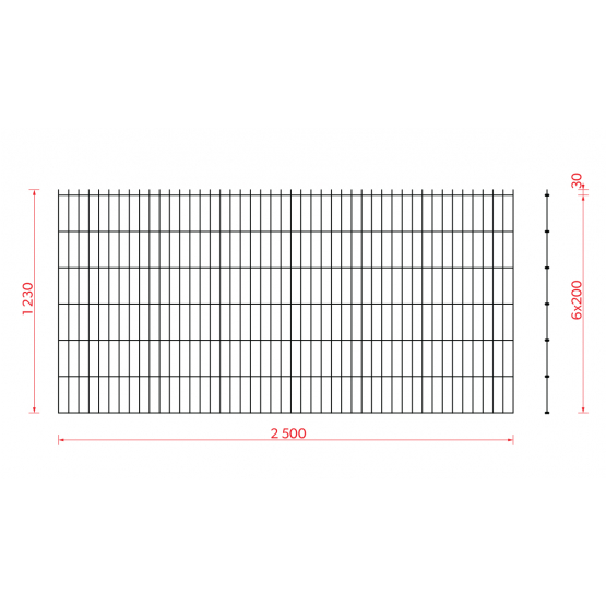 Zváraný plotový panel N2D 2500x1230mm D5/4/5mm antracit - detail 3 - detail 3