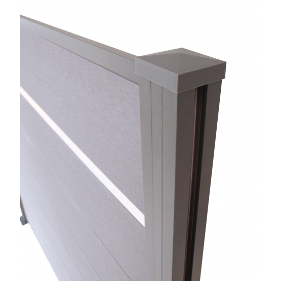 WPC plotový set so stĺpikom 1850mm KASANDRA antracit HEXAGON - detail 3 - detail 3