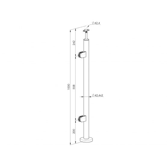 Stĺpik - vrchné kotvenie - ľavý - detail 2 - detail 2