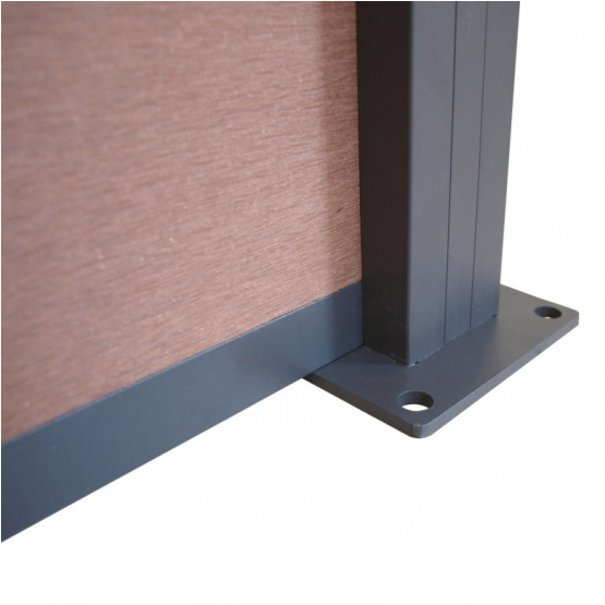 Hliníková priečka spodná/dekoratívna, 1820mm antracit pre WPC plotové dosky - detail 1 - detail 1