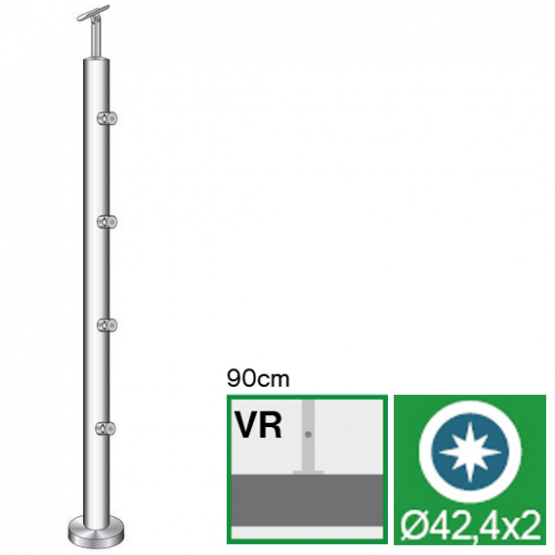 Stĺpik, vrchné kotvenie - rovné - detail 1 - detail 1