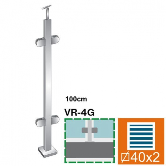 Stĺpik, vrchné kotvenie - obojstranný 180° AISI304 - detail 1 - detail 1