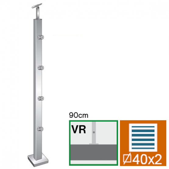 Stĺpik, vrchné kotvenie - rovné - detail 1 - detail 1