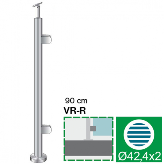 Stĺpik, vrchné kotvenie - pravý AISI304, D42,4/2xm - detail 1 - detail 1