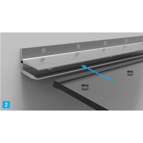 Sklenená strieška hliník profil +10° - detail 2 - detail 2