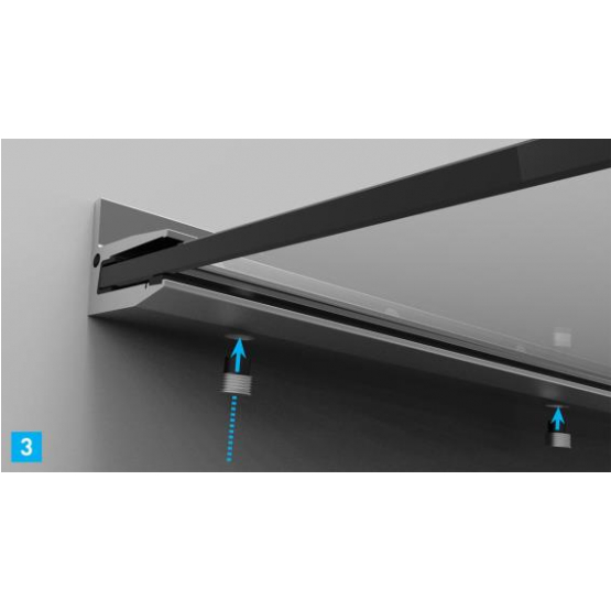 Sklenená strieška hliník profil +10° - detail 3 - detail 3