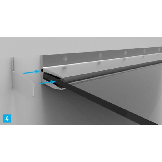 Sklenená strieška hliník profil +10° - detail 4 - detail 4