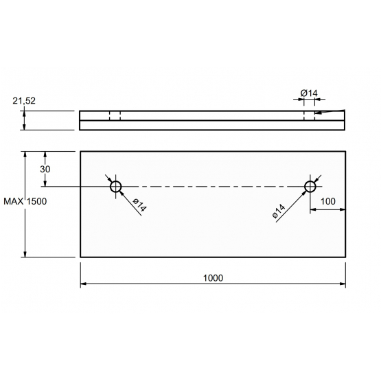 Presklená strieška hliník profil FIX +1.5° - detail 1 - detail 1
